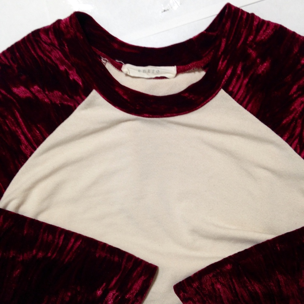 Entro "Play Ball" Velvet Sleeve Baseball Tee